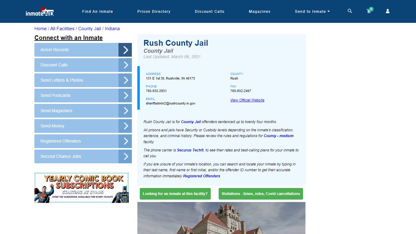 Rush County Jail - Inmate Locator - Rushville, IN